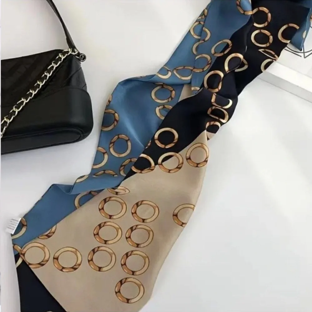 Elegant Printed Silky Scarf Accessories Thin and Stylish Professional